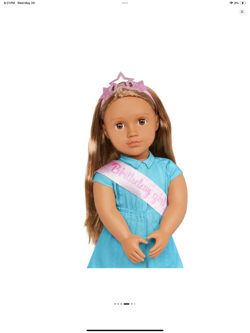 Our generation Anita Birthday Girl Doll in Turquoise Dress with Pink Sash - Picture 4 of 10